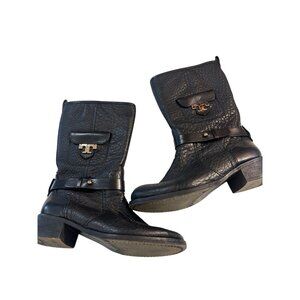 Tory Burch Black Heeled Boots Sz 6